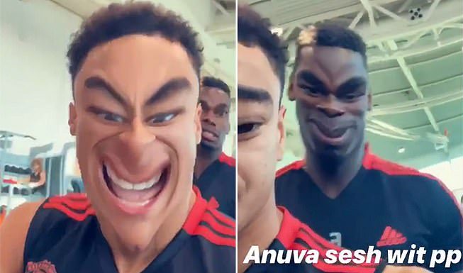 Aplikasi Lucu Instagram, Lingard dan Pogba Bergurau di Pusat Latihan MU